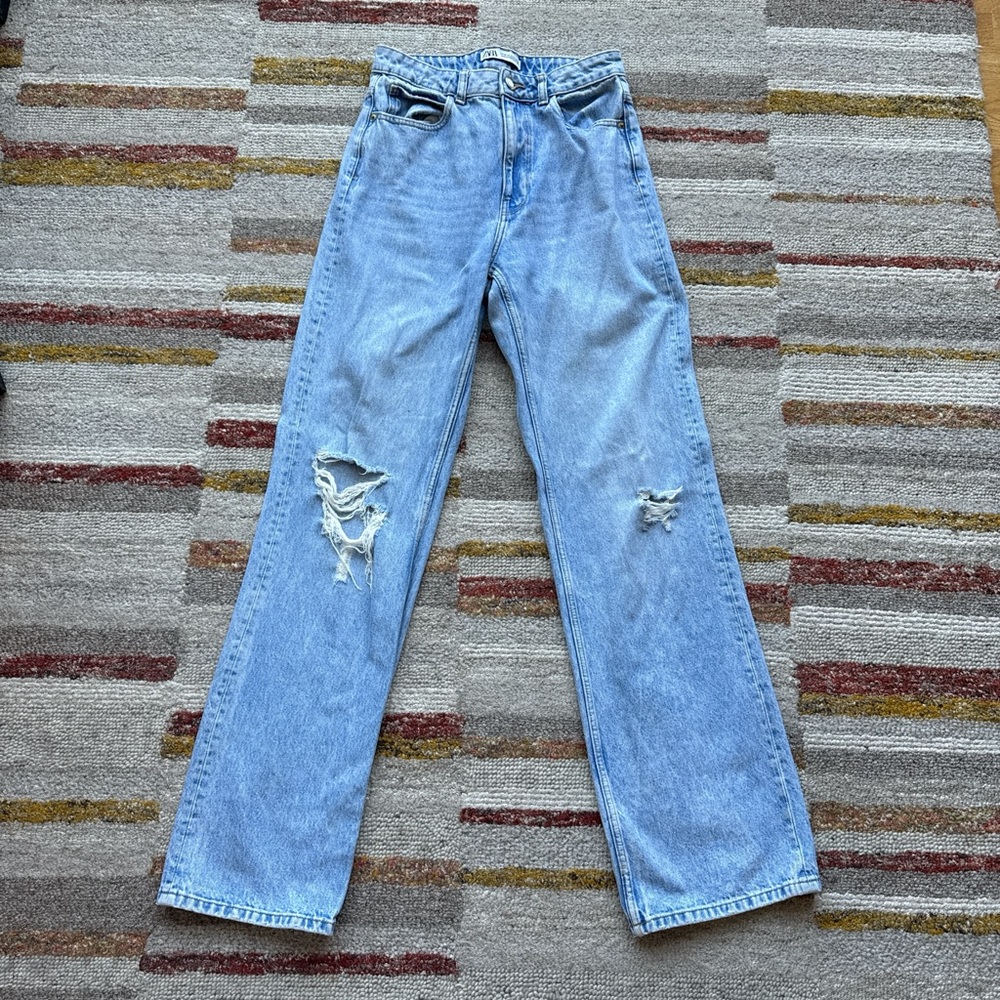 Classic Blue Distressed Women Jeans